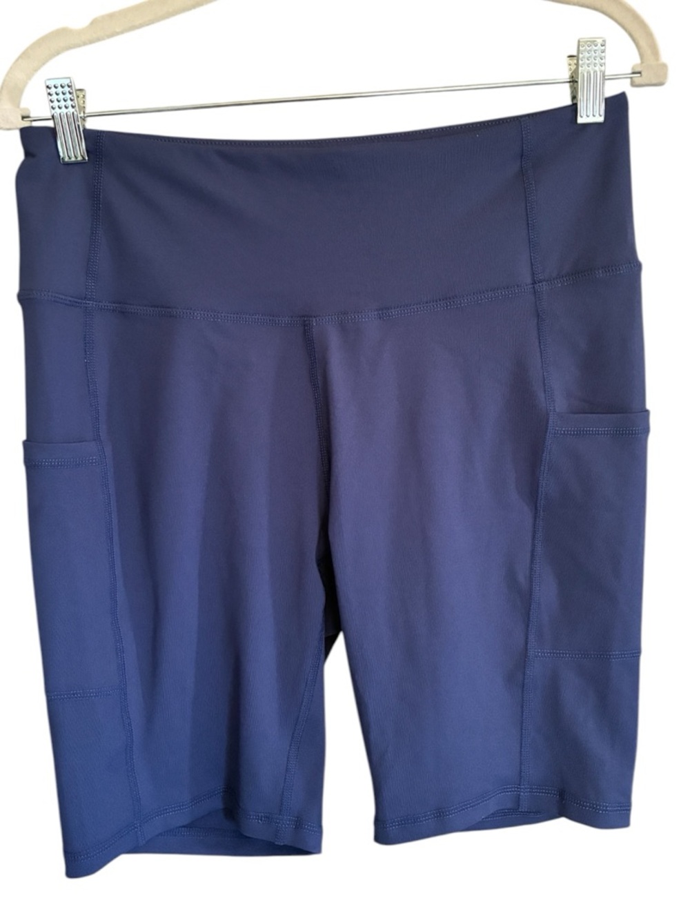 NWT Baleaf Navy High-Rise Bike Shorts with Side Pockets - Side L